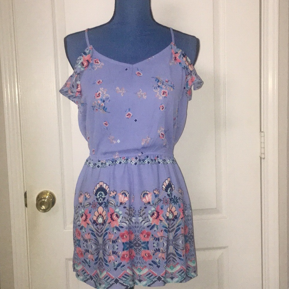 City Triangles Floral Pattern Romper